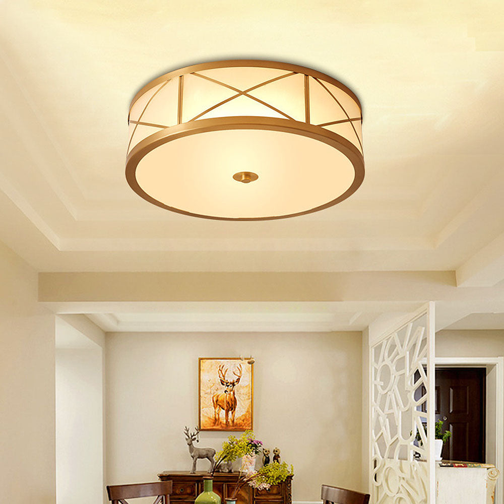 Matteo Lighting M16112AG Zane LED 12 Inch Aged Gold Brass Flush Mount Ceiling Light In The Flush - View #12